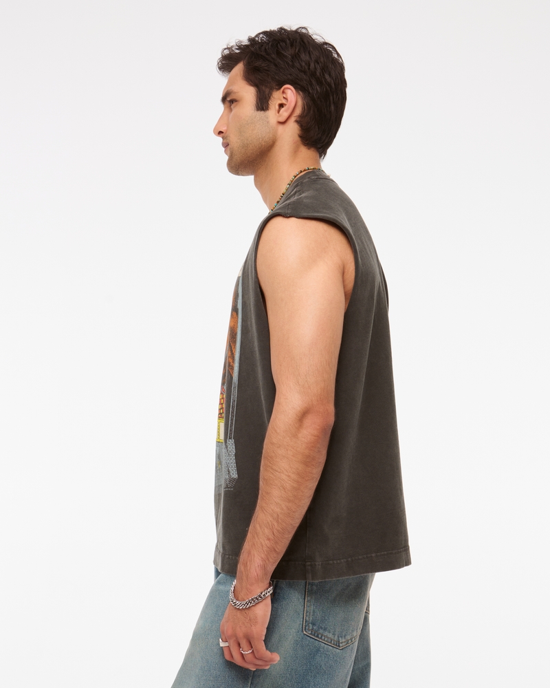 Premium Heavyweight Cropped Post Malone Tank(black wash,XS)