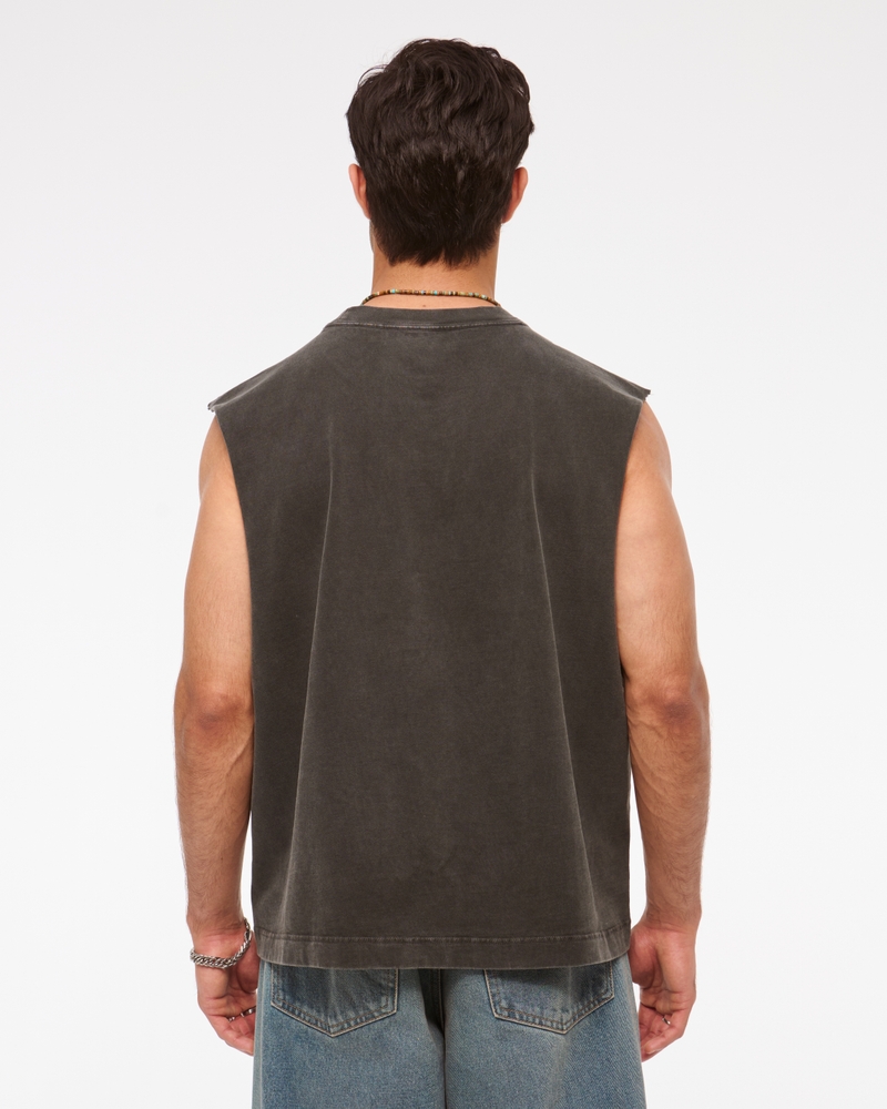 Premium Heavyweight Cropped Post Malone Tank(black wash,XS)