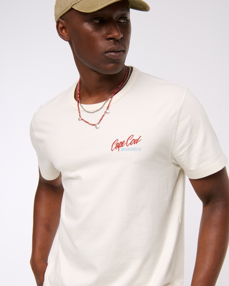Nautical Classic Polished Cropped Graphic Tee(cream,XS)