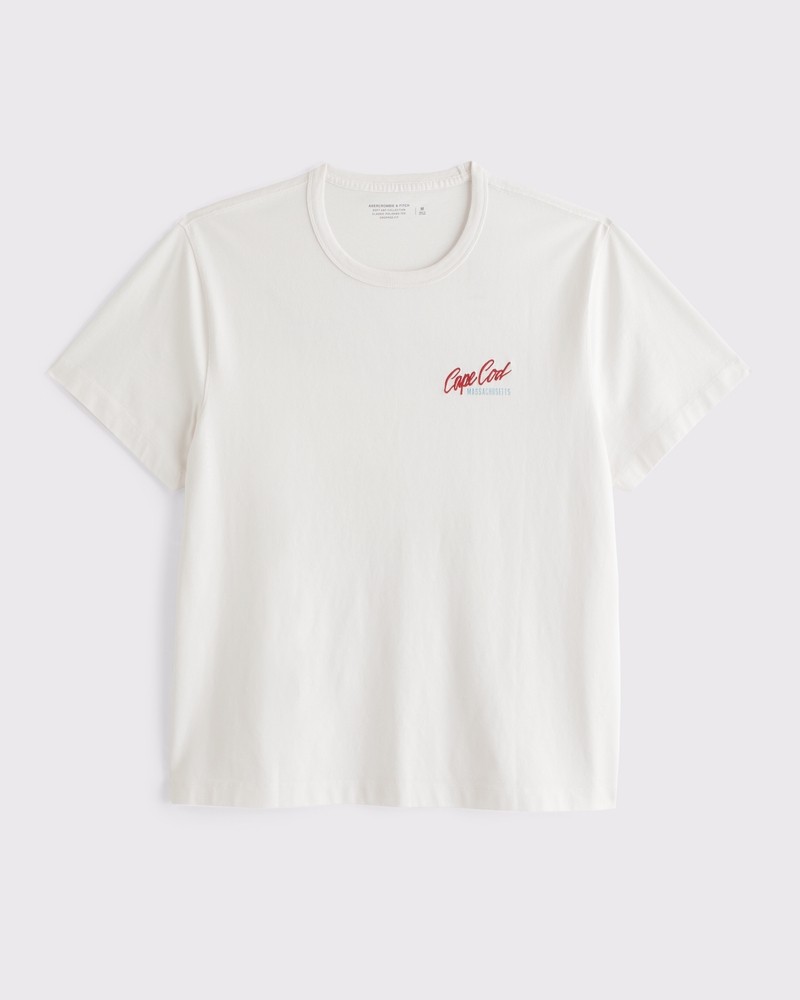 Nautical Classic Polished Cropped Graphic Tee(cream,XS)