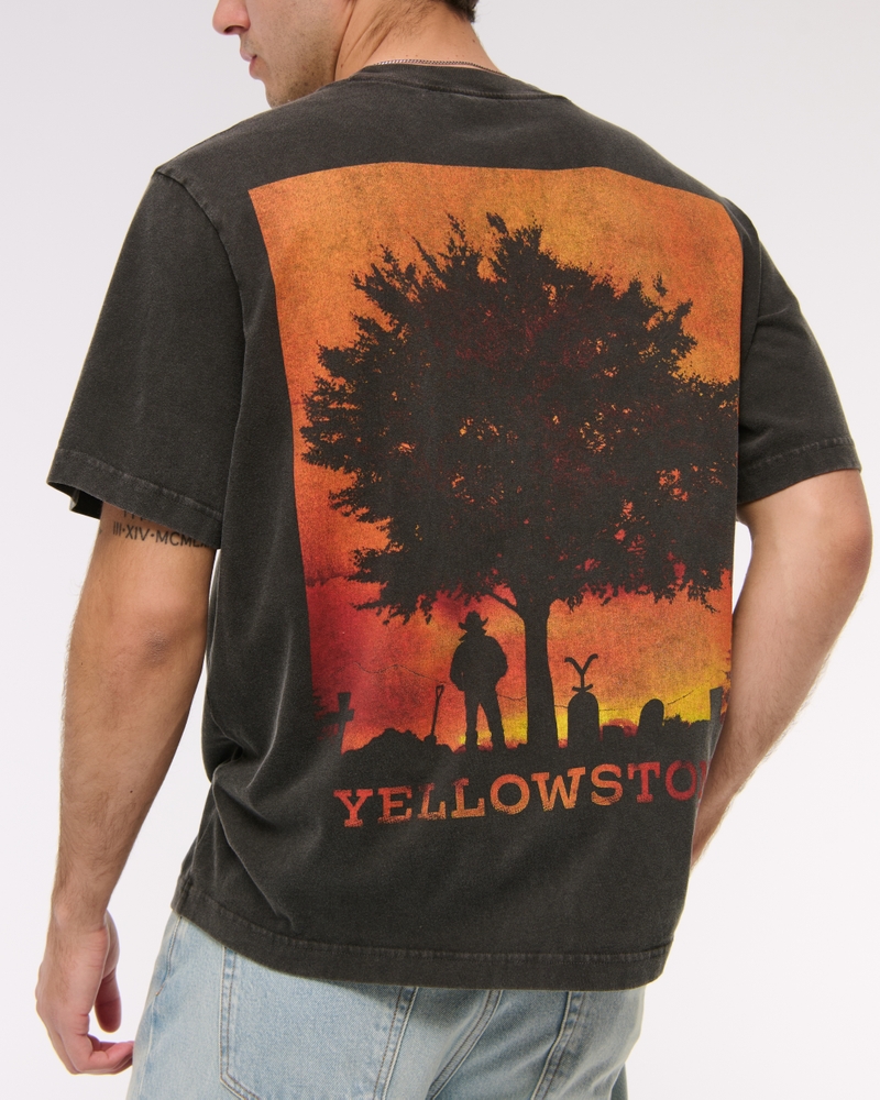 Yellowstone Vintage-Inspired Graphic Tee(black,XS)
