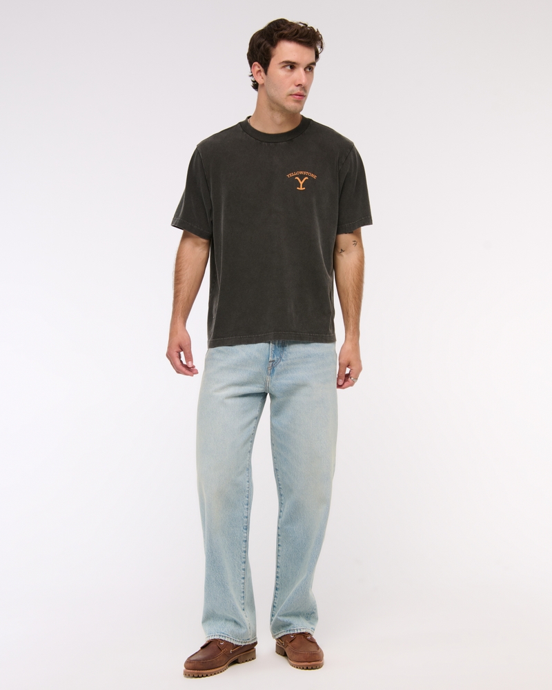 Yellowstone Vintage-Inspired Graphic Tee(black,XS)
