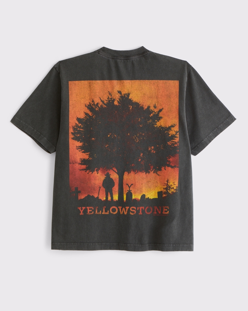 Yellowstone Vintage-Inspired Graphic Tee(black,XS)