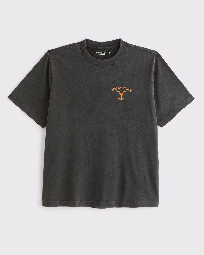 Yellowstone Vintage-Inspired Graphic Tee(black,XS)