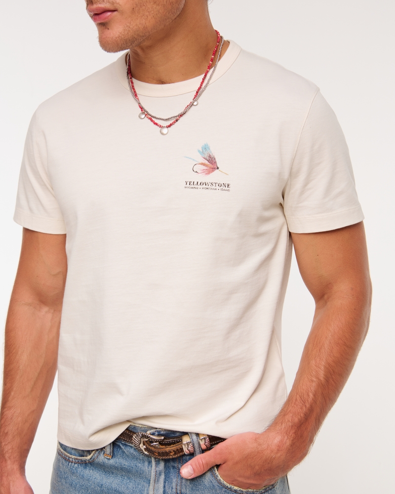 Fishing Classic Polished Graphic Tee(cream,XS)