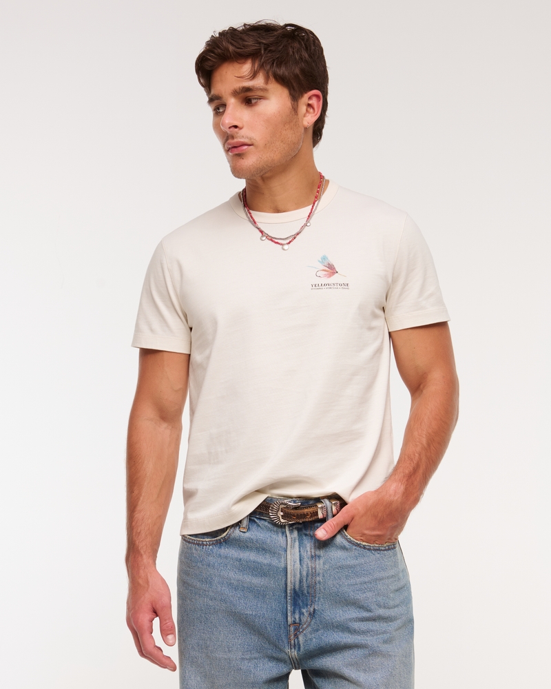 Fishing Classic Polished Graphic Tee(cream,XS)