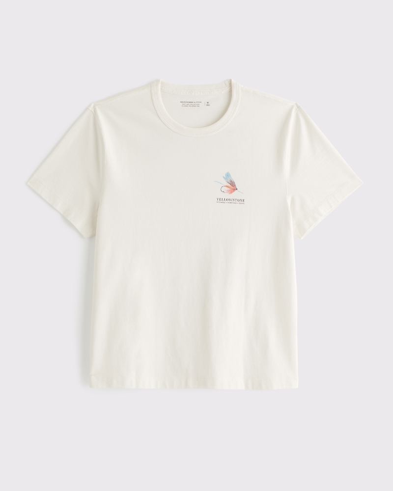 Fishing Classic Polished Graphic Tee(cream,XS)