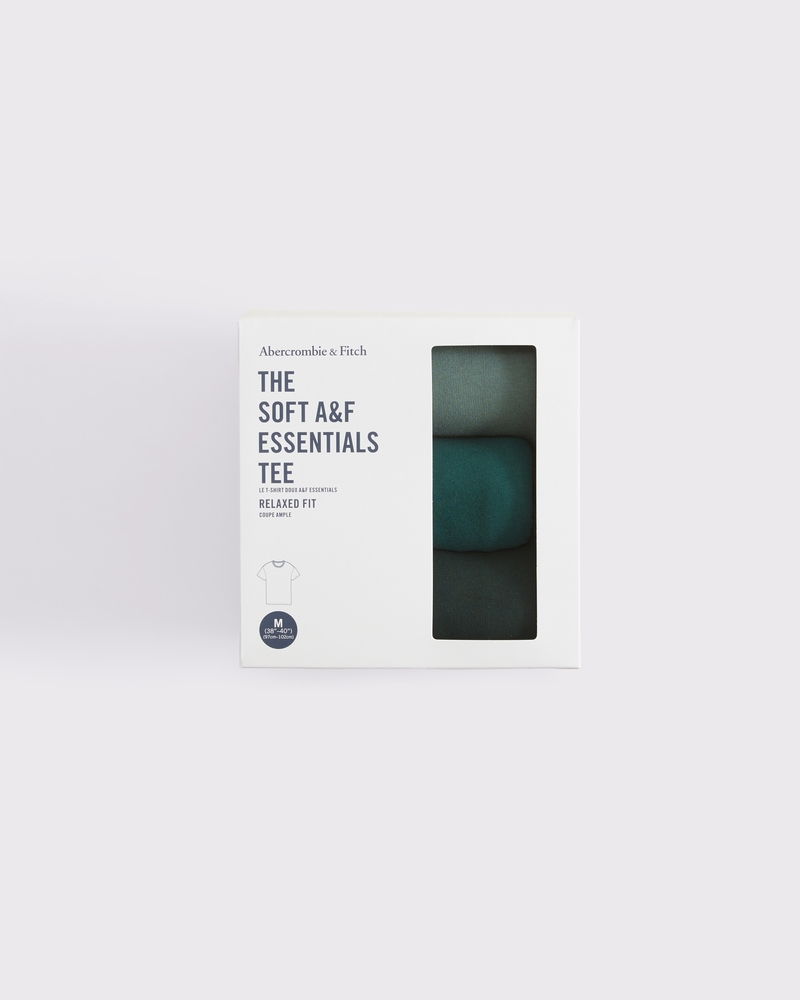 3-Pack Relaxed Essential Tees(green multipack,XS)