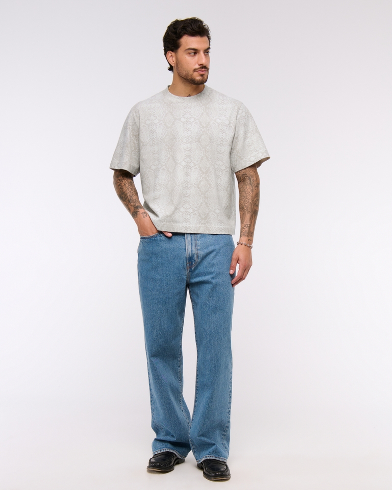 Premium Heavyweight Cropped Tee(light gray pattern,XS)