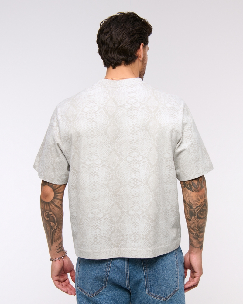 Premium Heavyweight Cropped Tee(light gray pattern,XS)