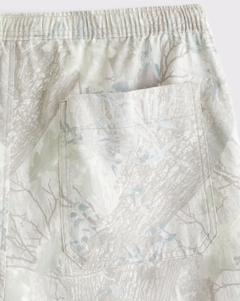 Cotton-Blend Pull-On Short(olive camo,XS)