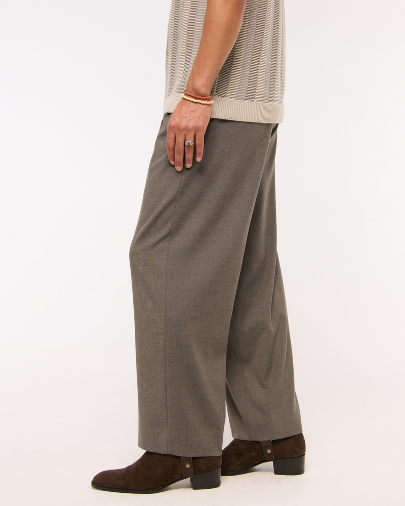 Pleated Baggy Trouser(olive brown,28)