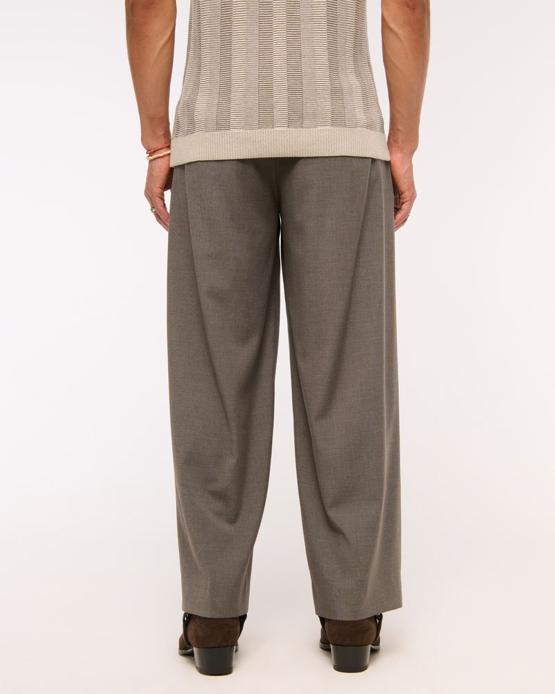 Pleated Baggy Trouser(olive brown,28)