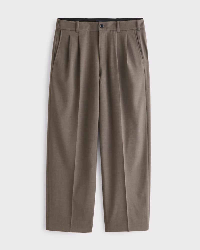 Pleated Baggy Trouser(olive brown,28)