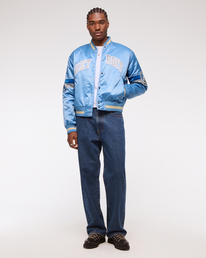 Detroit Lions Varsity Bomber Jacket(light blue - lions,XS)