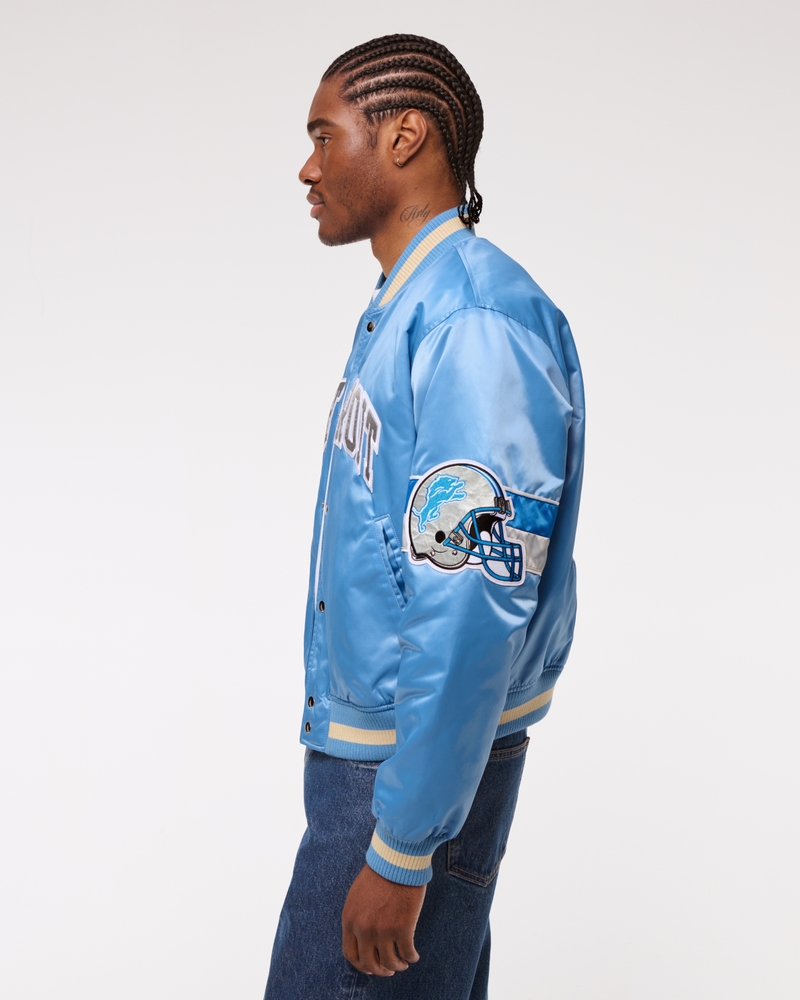 Detroit Lions Varsity Bomber Jacket(light blue - lions,XS)