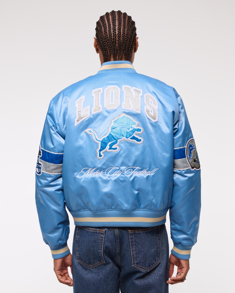 Detroit Lions Varsity Bomber Jacket(light blue - lions,XS)