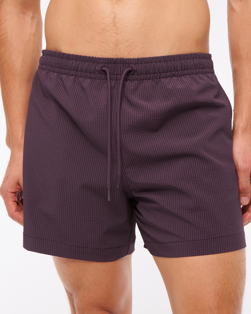Pull-On Seersucker Swim Trunk(plum stripe,XS)
