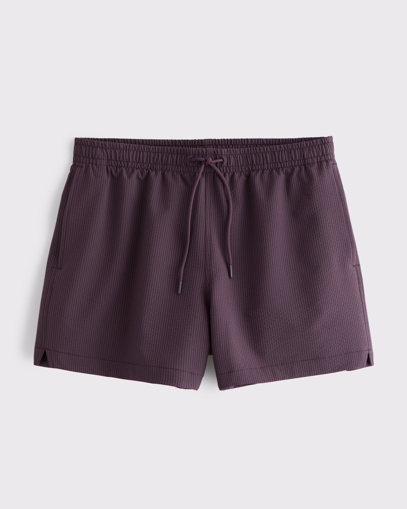 Pull-On Seersucker Swim Trunk(plum stripe,XS)