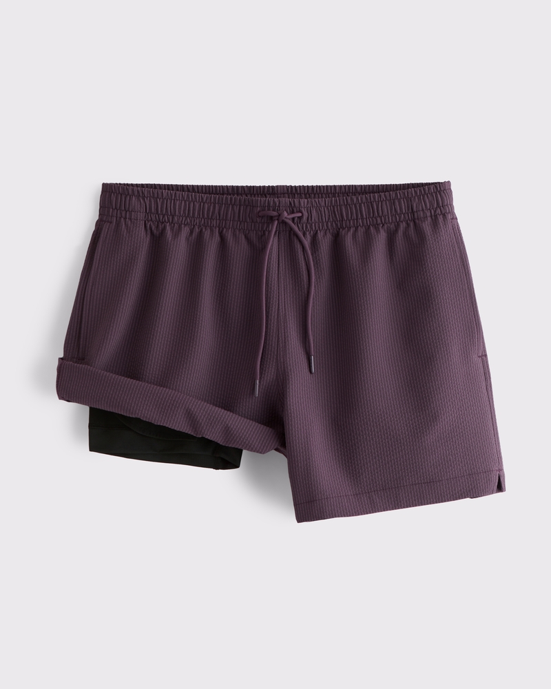 Pull-On Seersucker Swim Trunk(plum stripe,XS)
