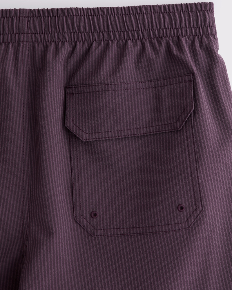 Pull-On Seersucker Swim Trunk(plum stripe,XS)