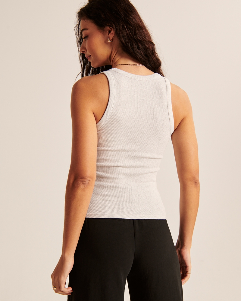 Essential Rib Tuckable Scoopneck Tank(light grey,XXS)