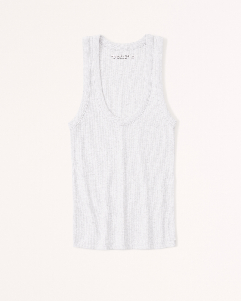 Essential Rib Tuckable Scoopneck Tank(light grey,XXS)