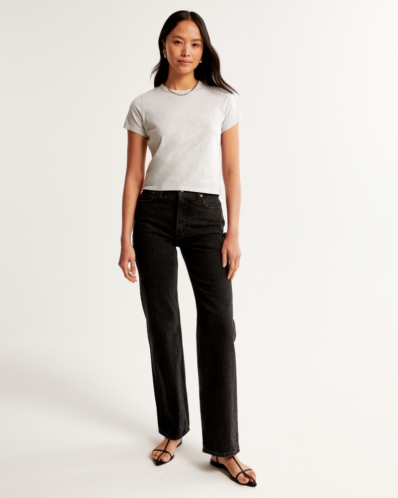 Essential Polished Body-Skimming Tee(light grey,XXS)