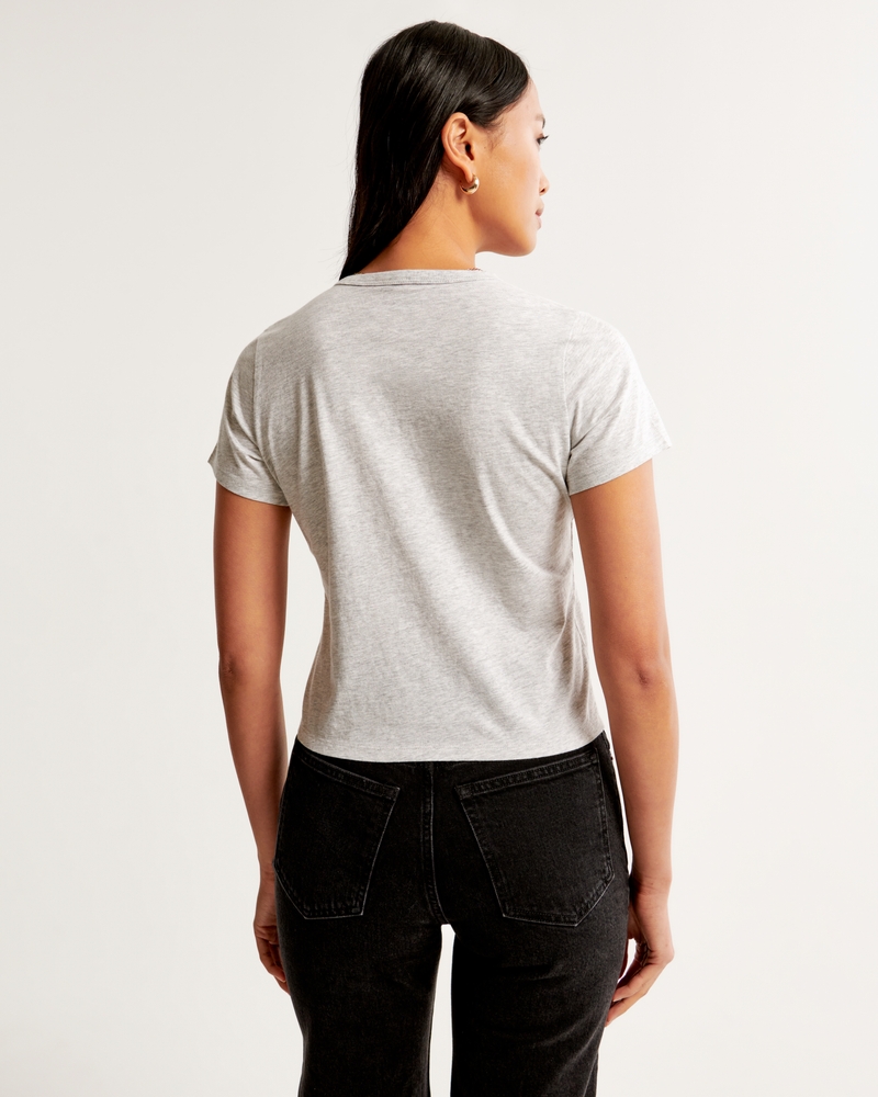 Essential Polished Body-Skimming Tee(light grey,XXS)