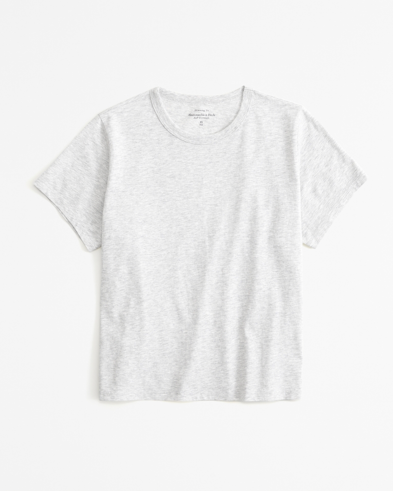 Essential Polished Body-Skimming Tee(light grey,XXS)