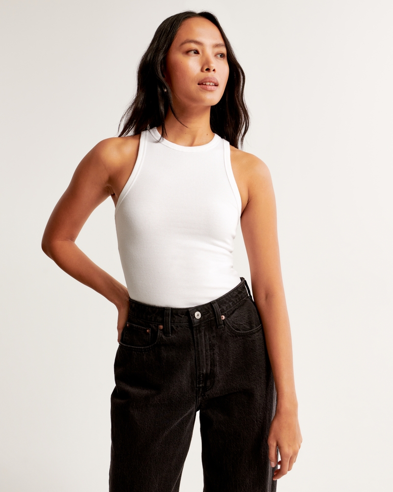 Essential Tuckable High-Neck Rib Tank