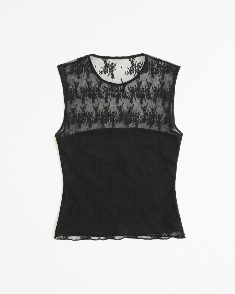 Lace Shell Top(black,XXS)
