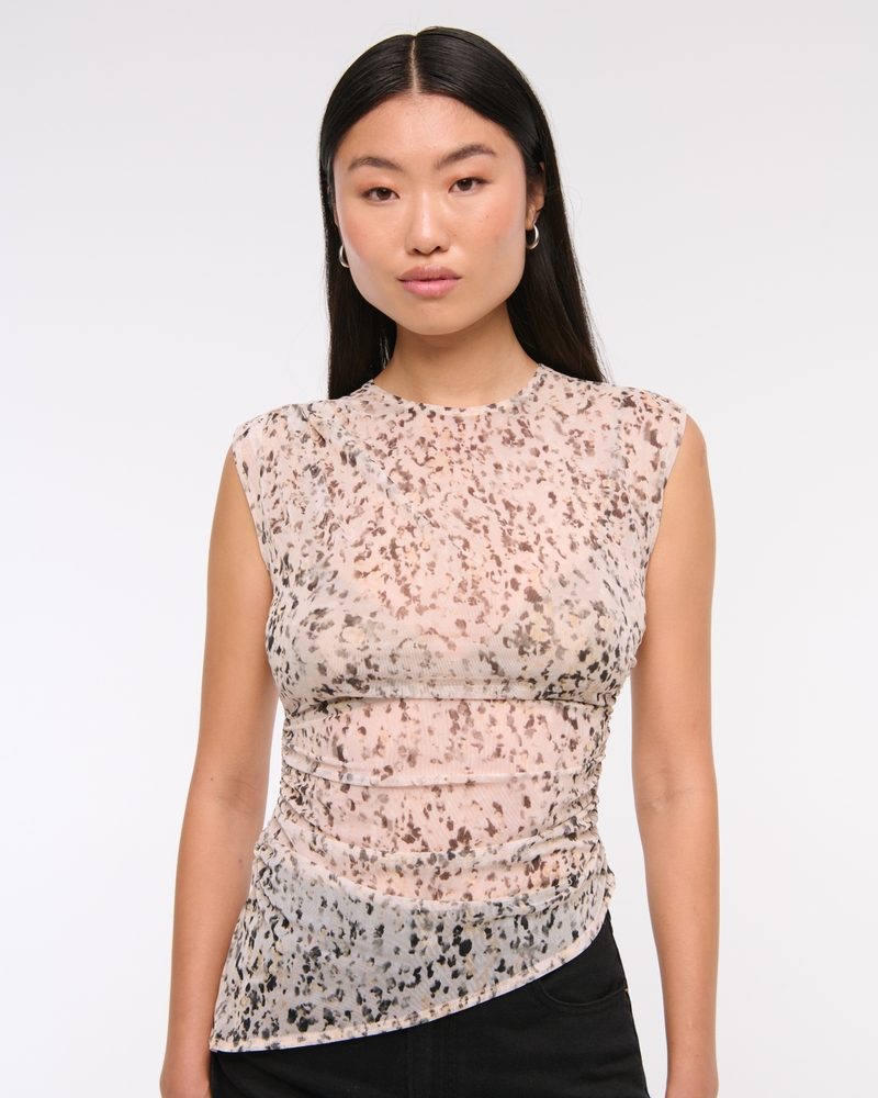 Draped Mesh Top