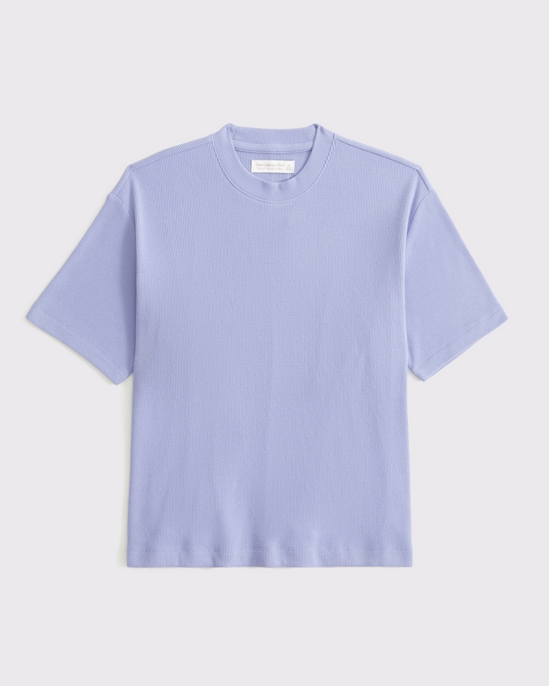 Short-Sleeve Lounge Micro-Waffle Top