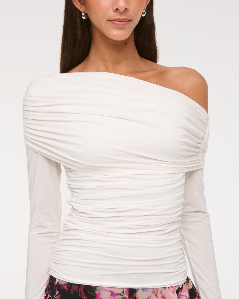 Asymmetrical Foldover Top(cream,XXS)