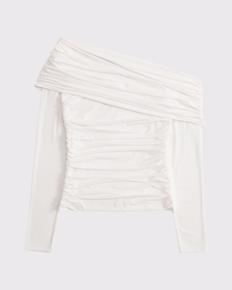 Asymmetrical Foldover Top(cream,XXS)