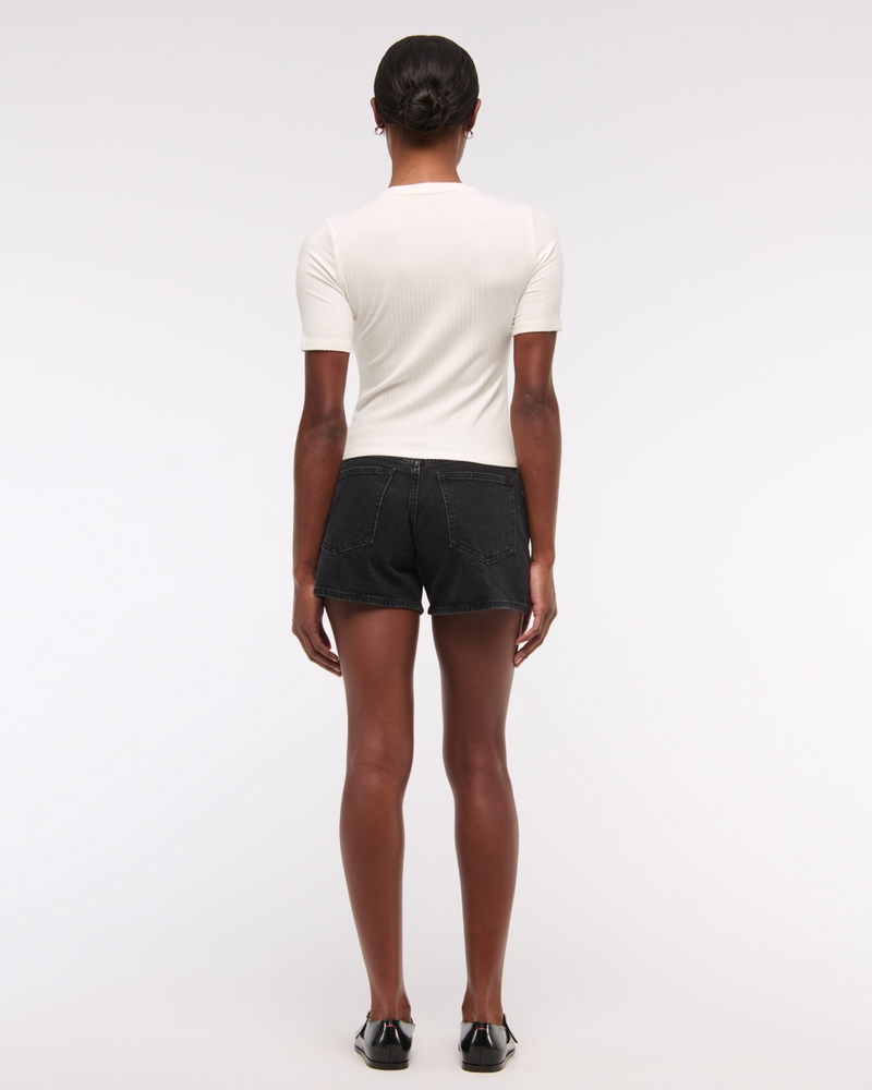 Half-Sleeve Henley Top(cream,XXS)