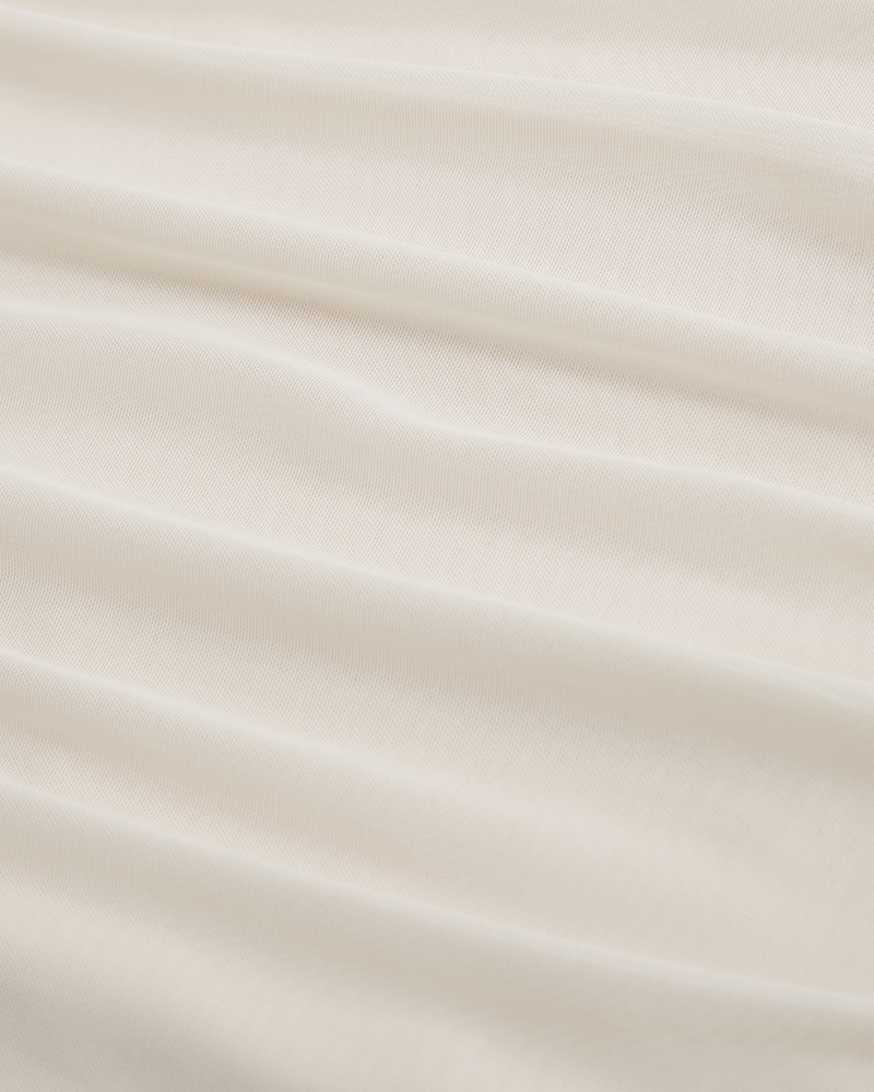 Mesh Cowl Neck Bodysuit(warm beige,XXS)