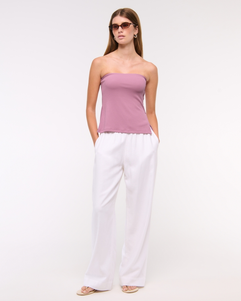 Side-Button Tube Top(muted purple,XXS)