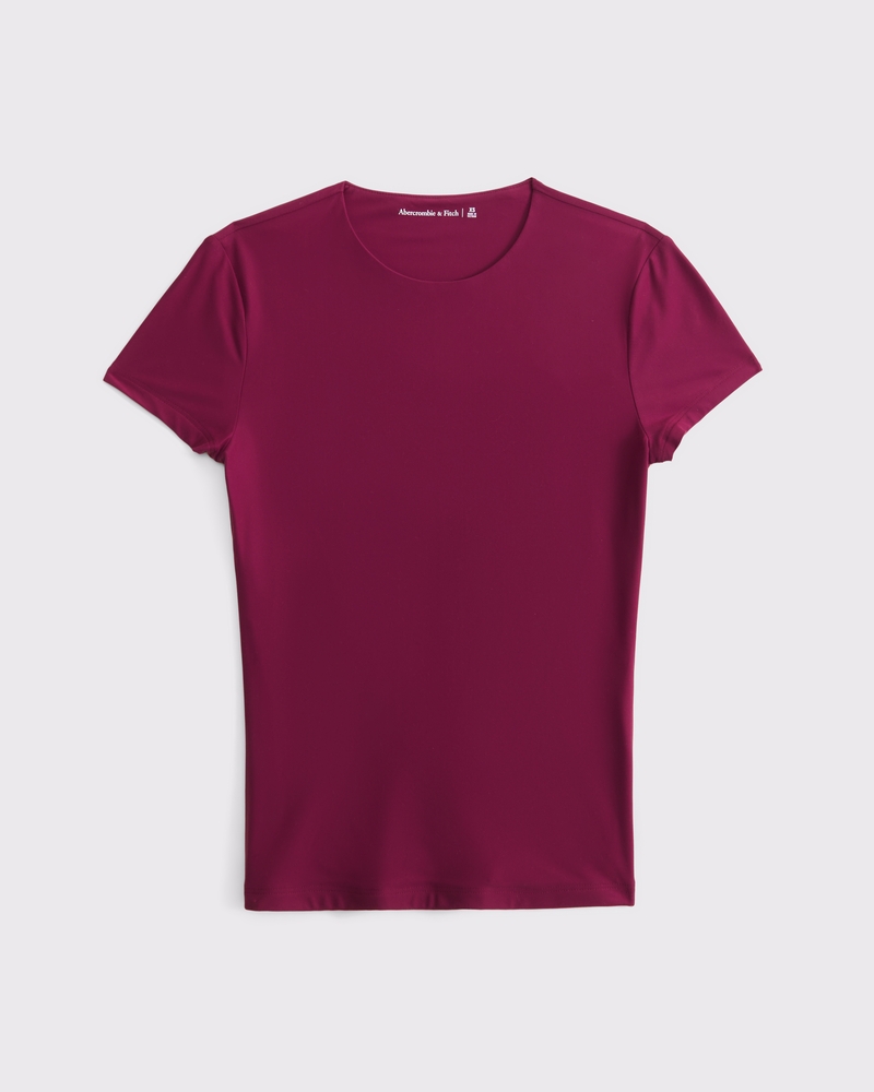 Soft Matte Seamless Tuckable Baby Tee(dark purple,XXS)
