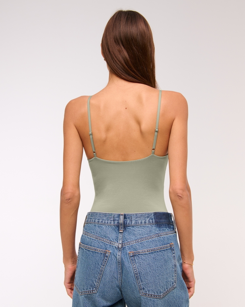 Bra-Free Hardware Cutout Bodysuit(olive green,XXS)