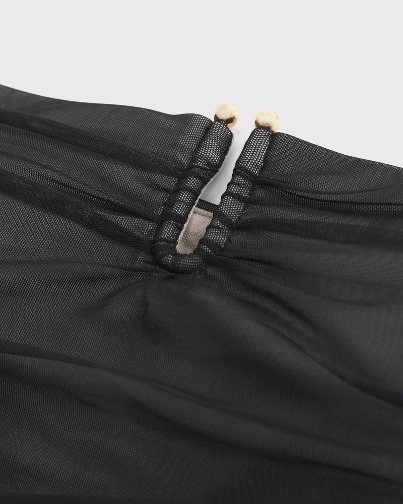 Bra-Free Mesh Hardware Tube Top(black,XXS)