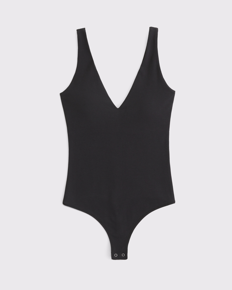Bra-Free Plunge Bodysuit(black,XXS)