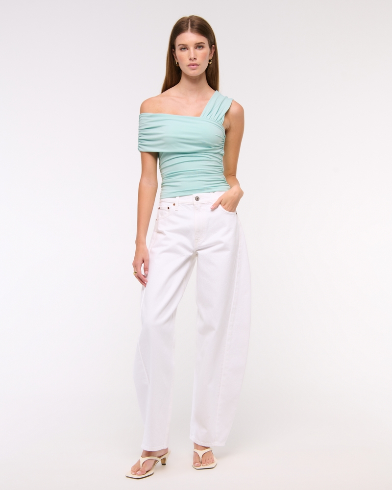 Asymmetrical Wrap Top(pale aqua,XXS)