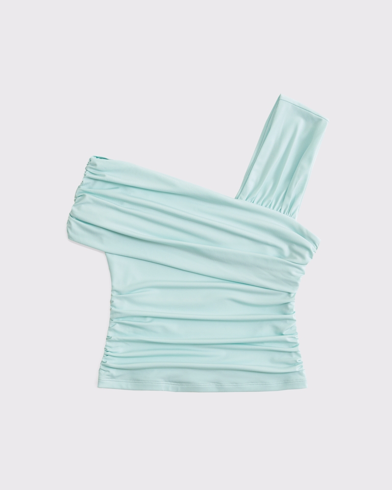 Asymmetrical Wrap Top(pale aqua,XXS)