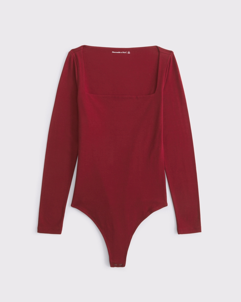 Double-Lined Wide Squareneck Bodysuit