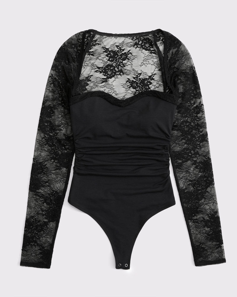 Bra-Free Soft Sweetheart Bodysuit(black,XXS)