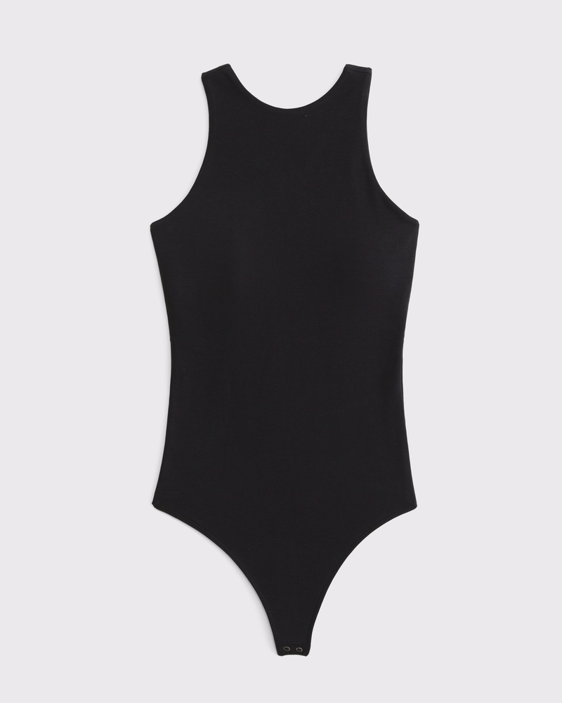 Bra-Free Open-Back Bodysuit(black,XXS)