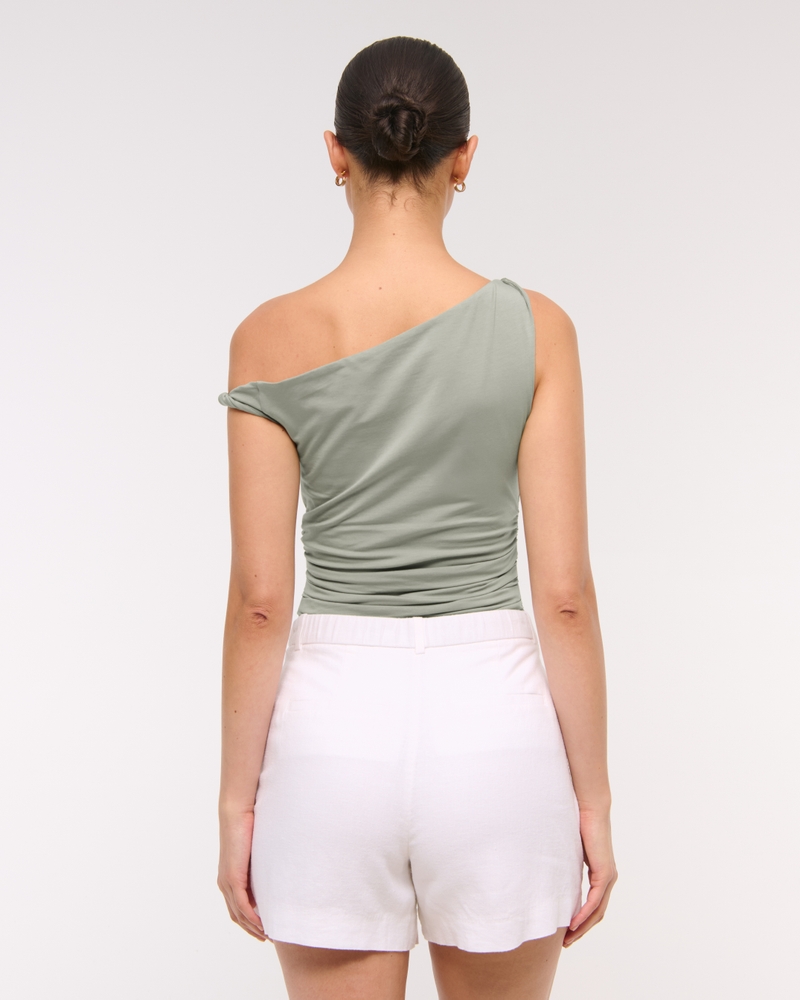 Asymmetrical Twist Top(frosted olive,XXS)