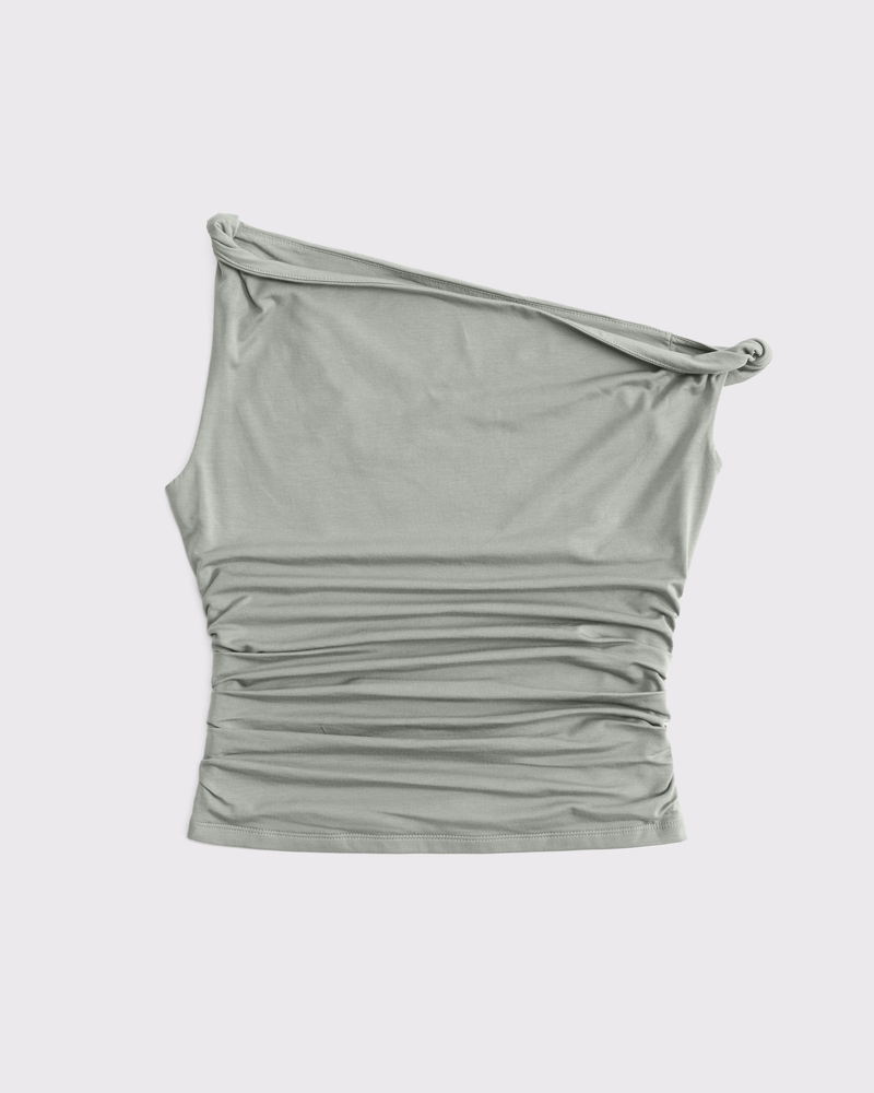 Asymmetrical Twist Top(frosted olive,XXS)